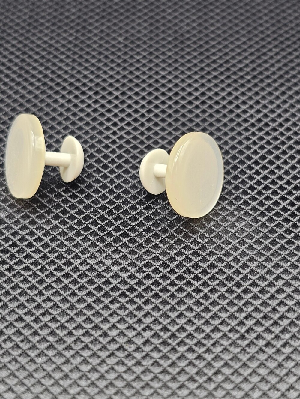 Small White Oval Plastic Shirt Collar Stays Set of 2